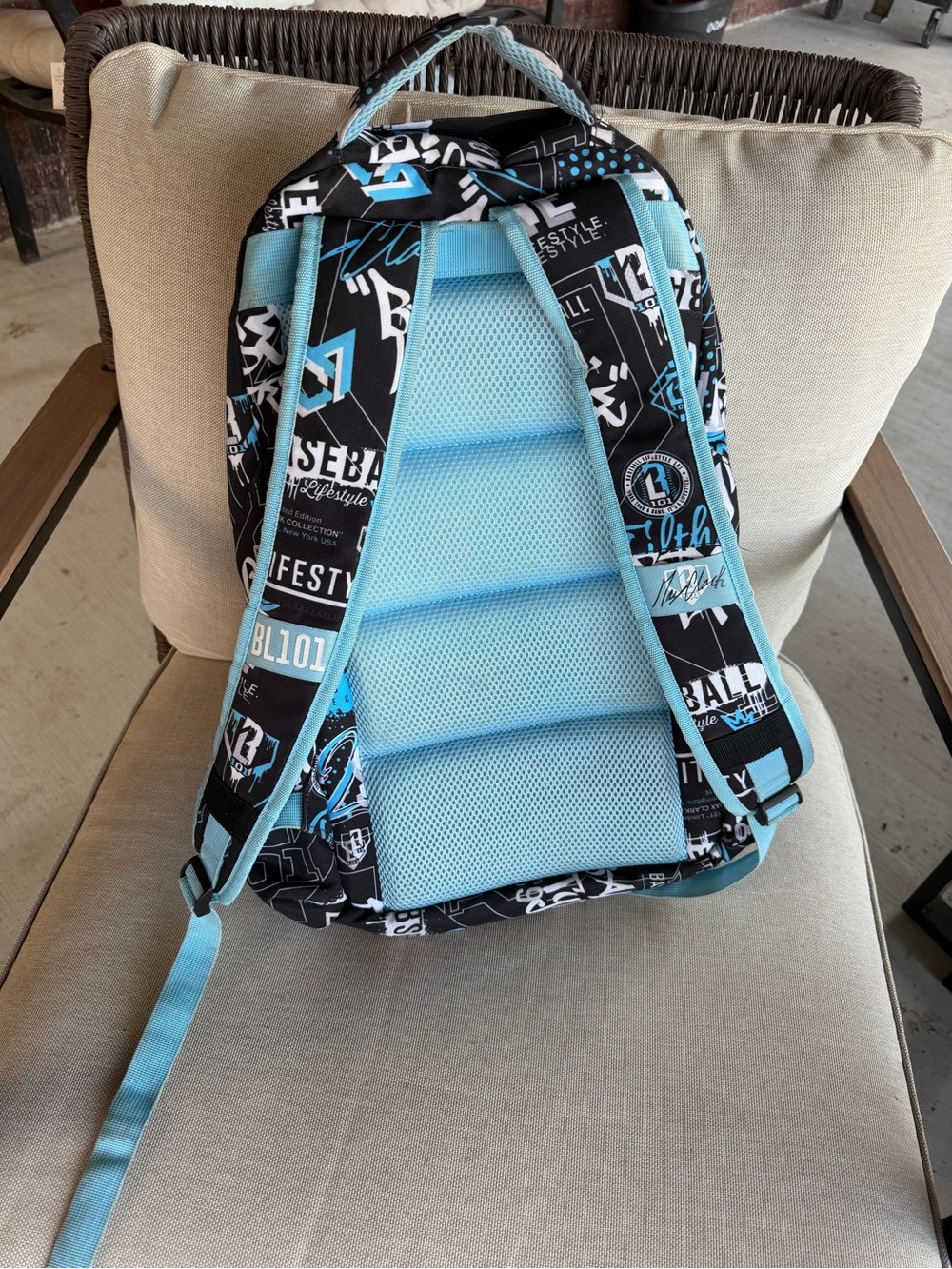 Time2Shine Black & Blue Kids Backpack - Baseball Graphic - Picture 2 of 2